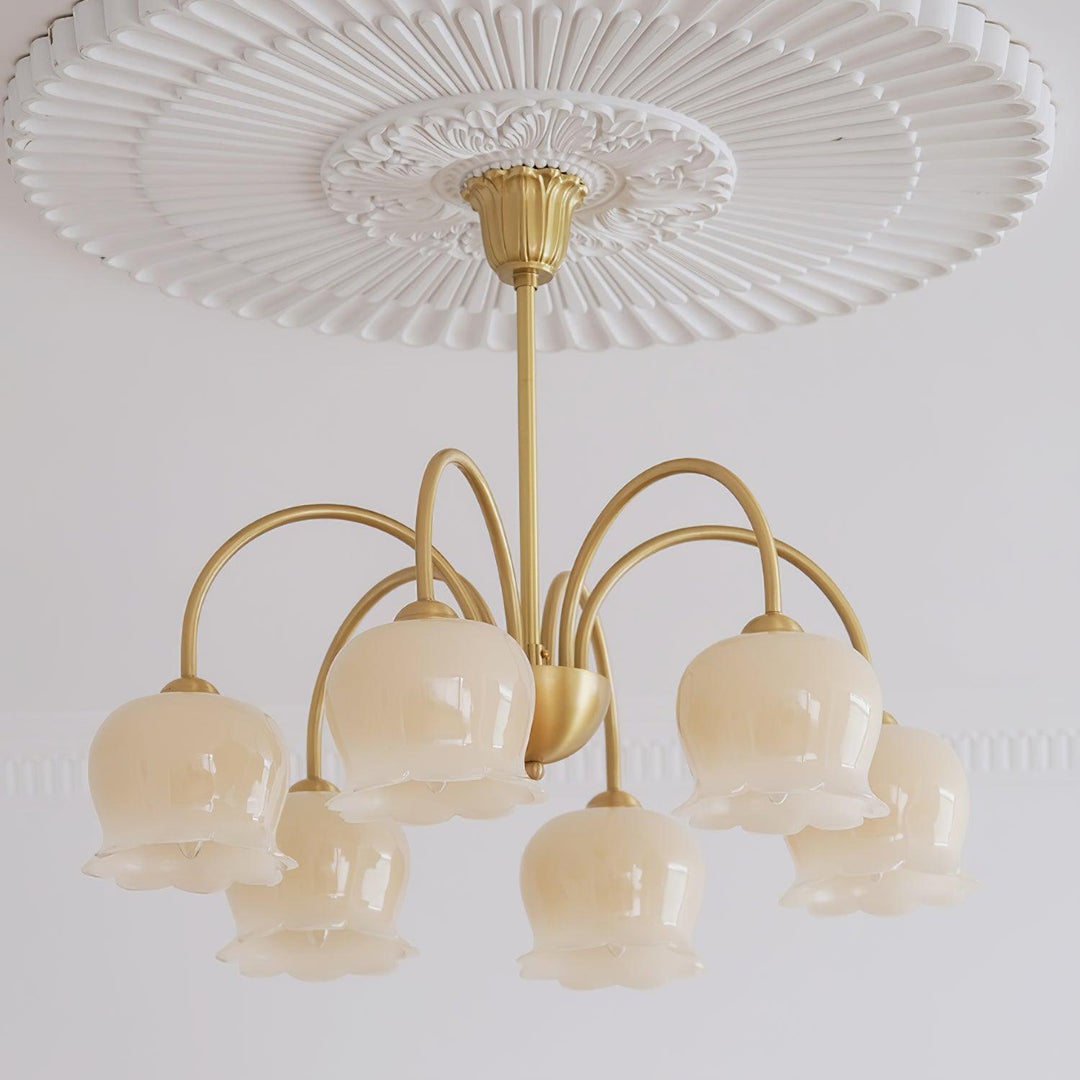 Orchids Brass Chandelier - Vakkerlight