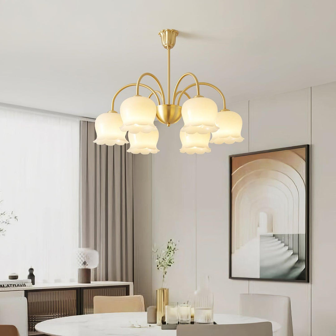 Orchids Brass Chandelier - Vakkerlight