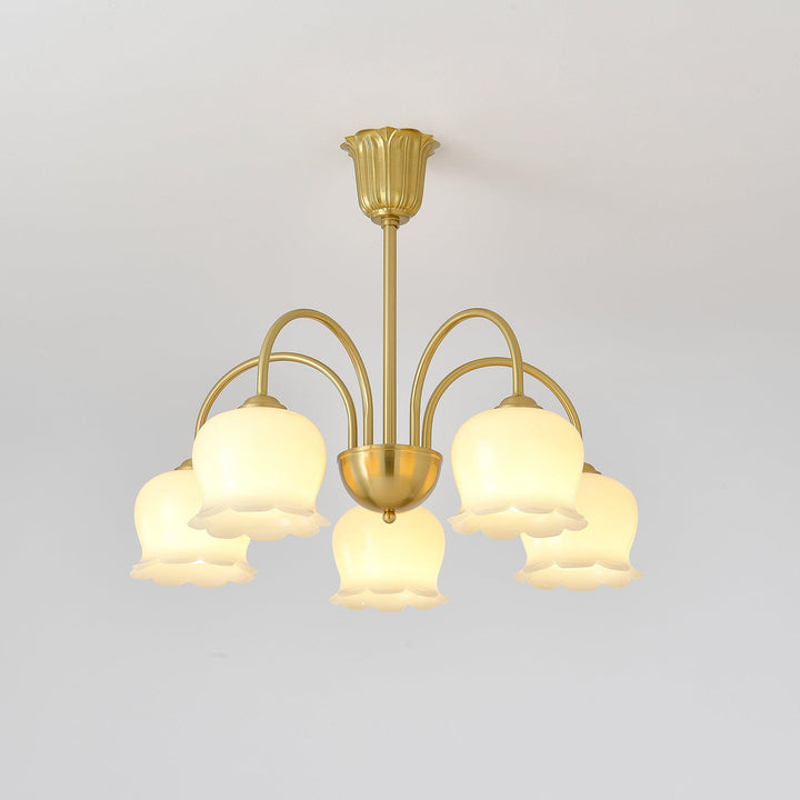 Orchids Brass Chandelier - Vakkerlight