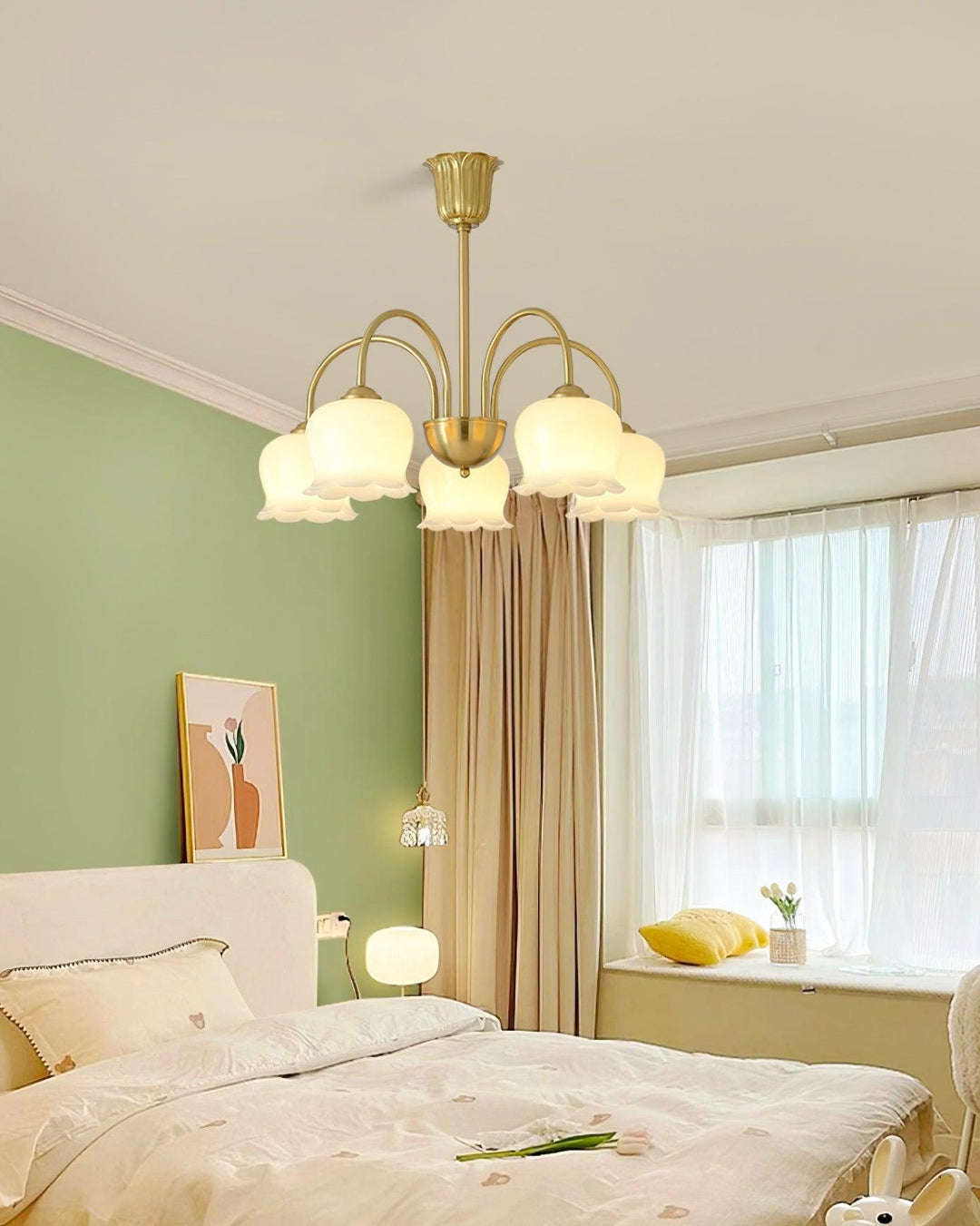 Orchids Brass Chandelier - Vakkerlight