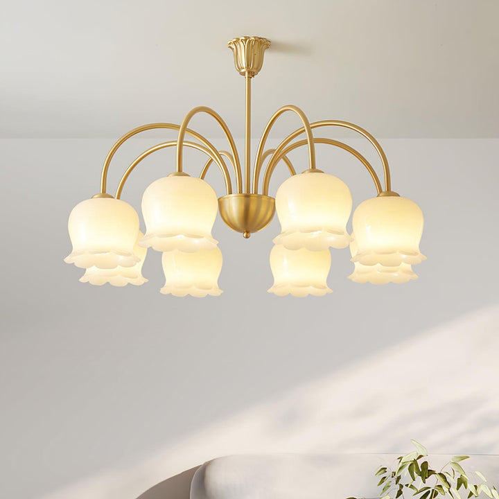 Orchids Brass Chandelier - Vakkerlight