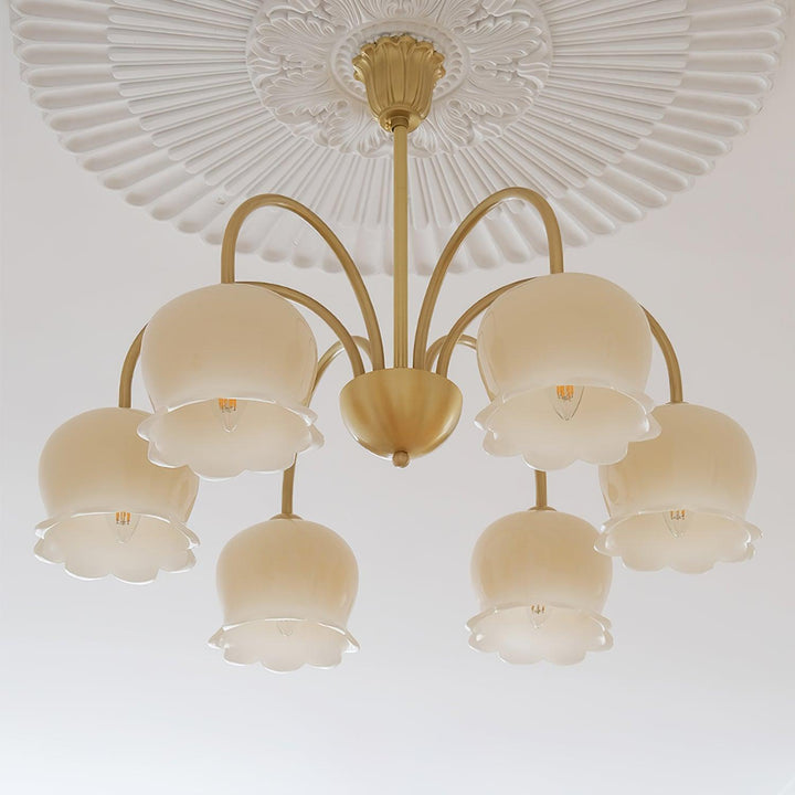 Orchids Brass Chandelier - Vakkerlight