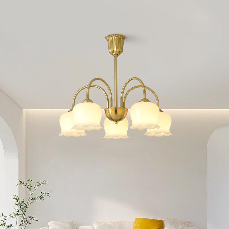 Orchids Brass Chandelier - Vakkerlight