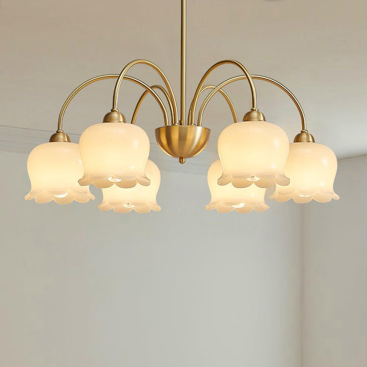 Orchids Brass Chandelier - Vakkerlight