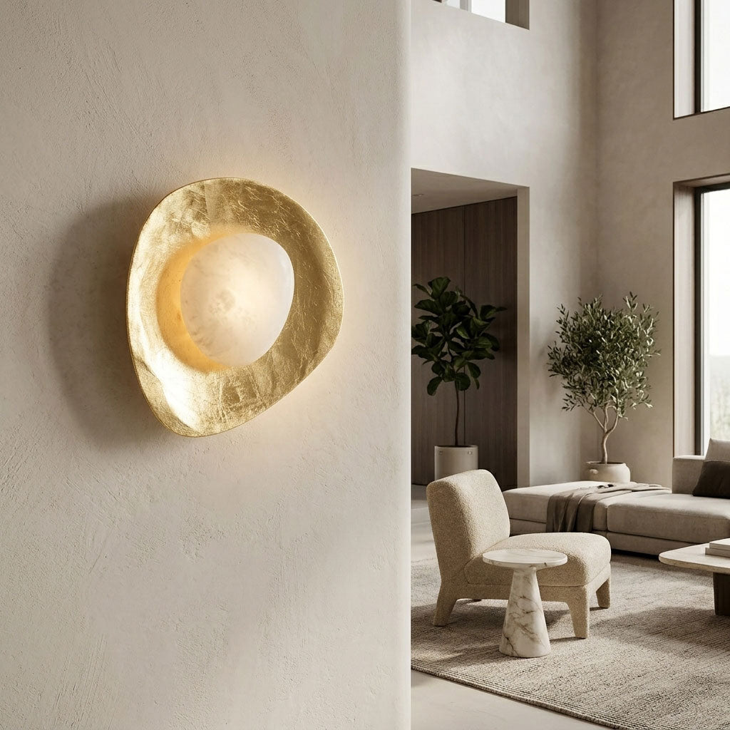 Applique in alabastro Organic Gilded Pebble