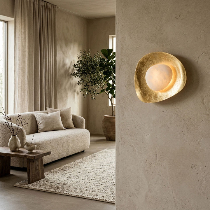 Applique in alabastro Organic Gilded Pebble