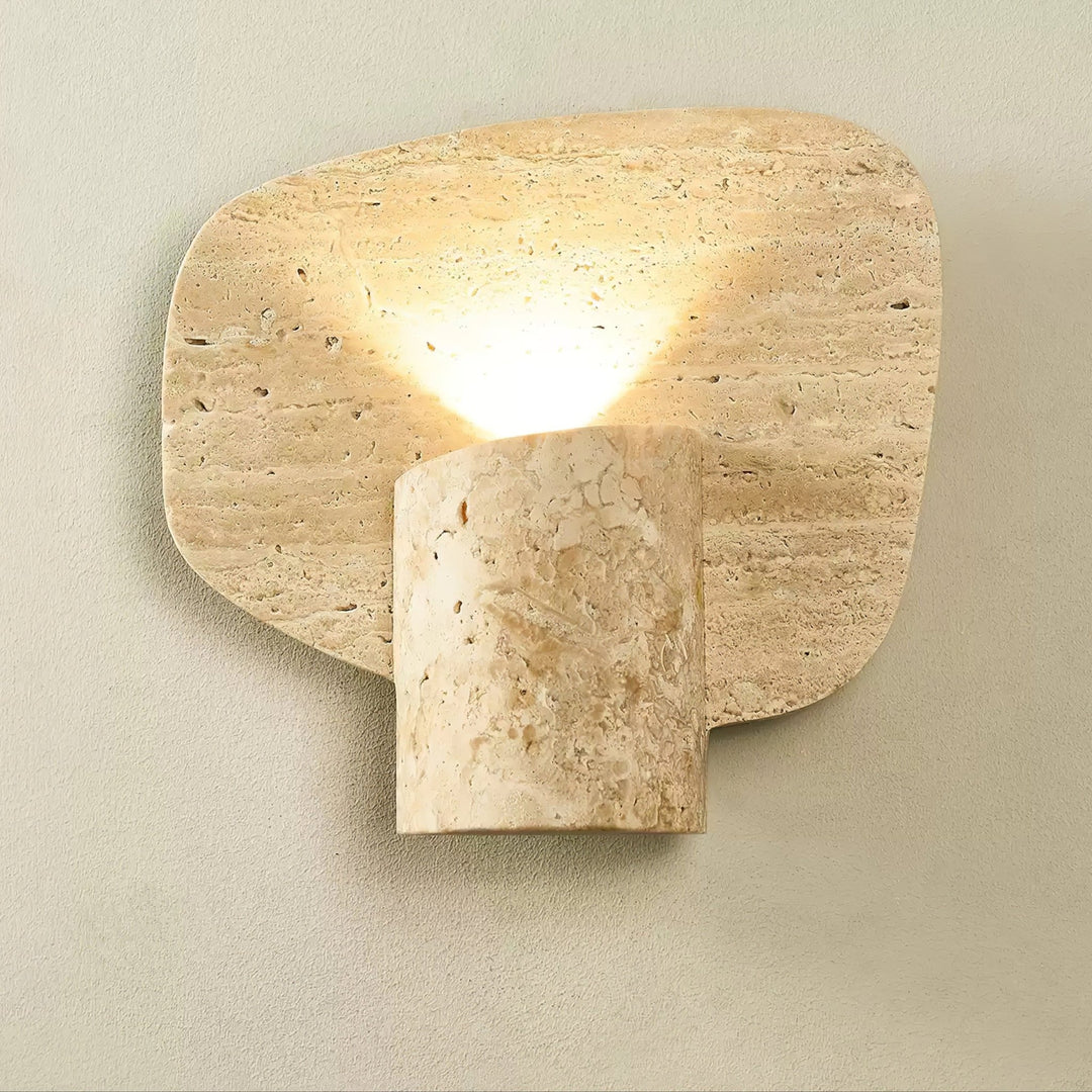 Organic Travertine Cylinder Wall Light - Vakkerlight