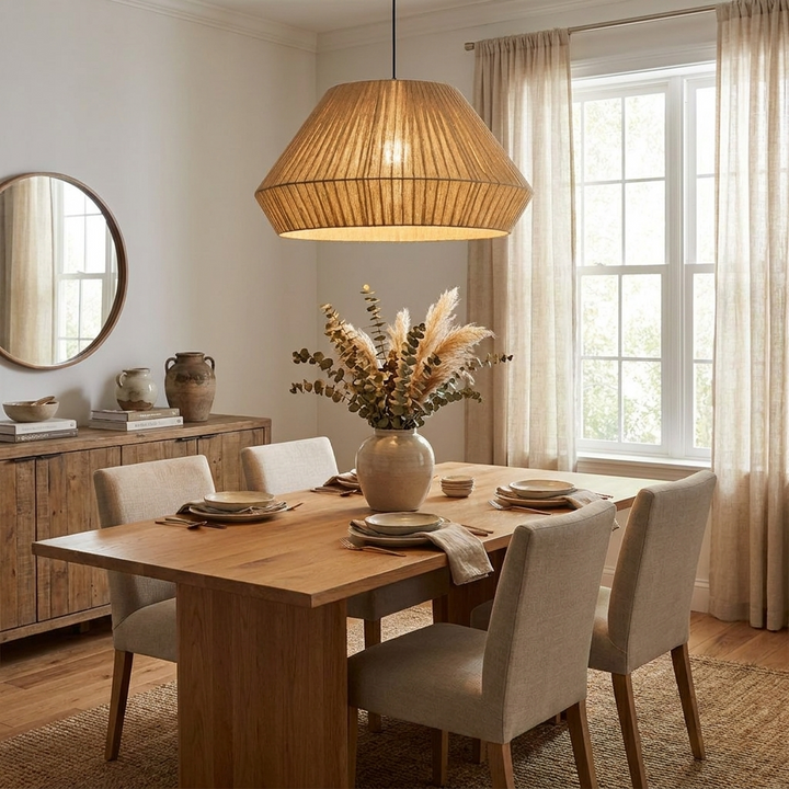 Origami Faceted Linen Pendant Lamp – detail 5