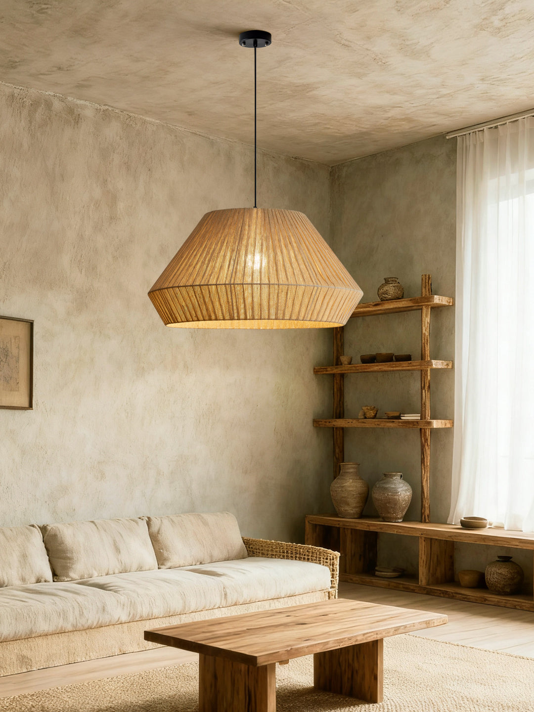 Origami Faceted Linen Pendant Lamp – detail 7