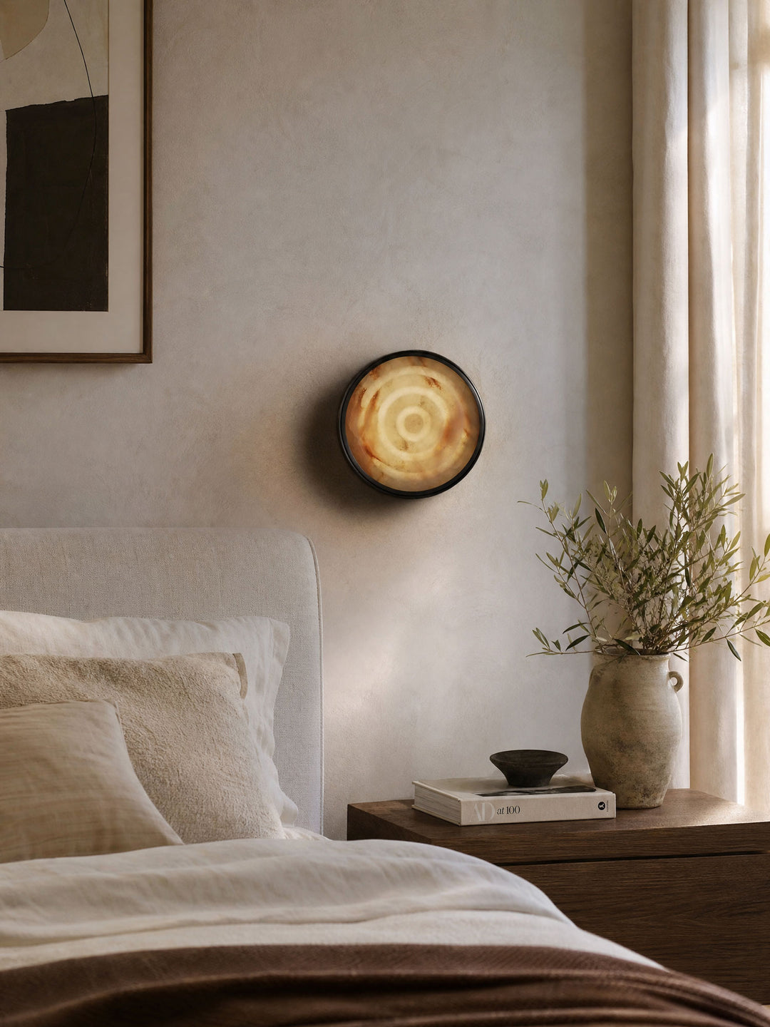 Orlina Stone Disc Wall Sconce