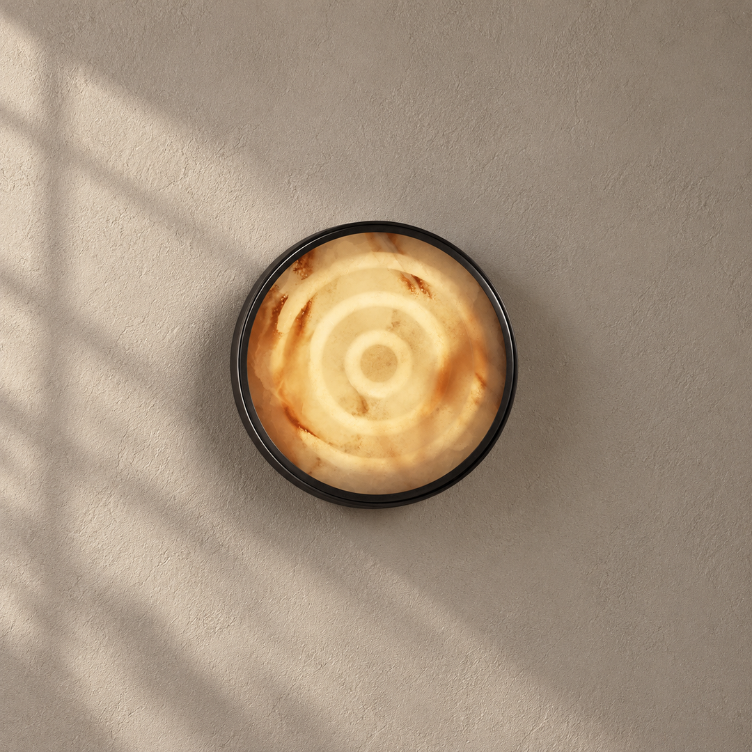 Orlina Stone Disc Wall Sconce