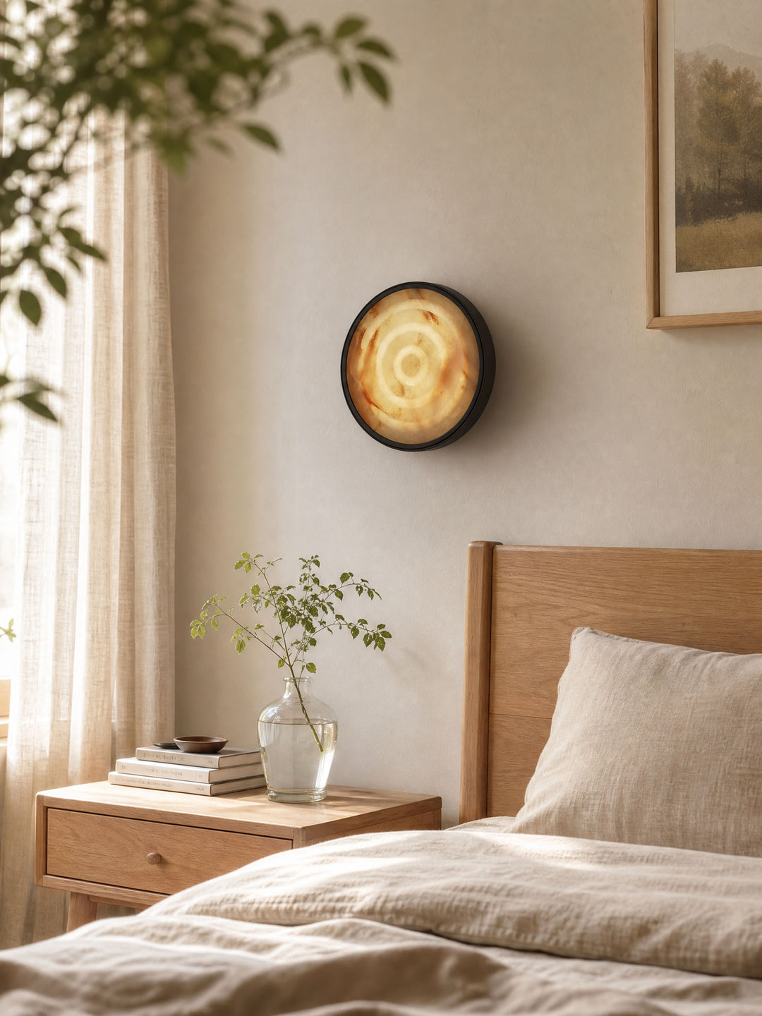 Orlina Stone Disc Wall Sconce