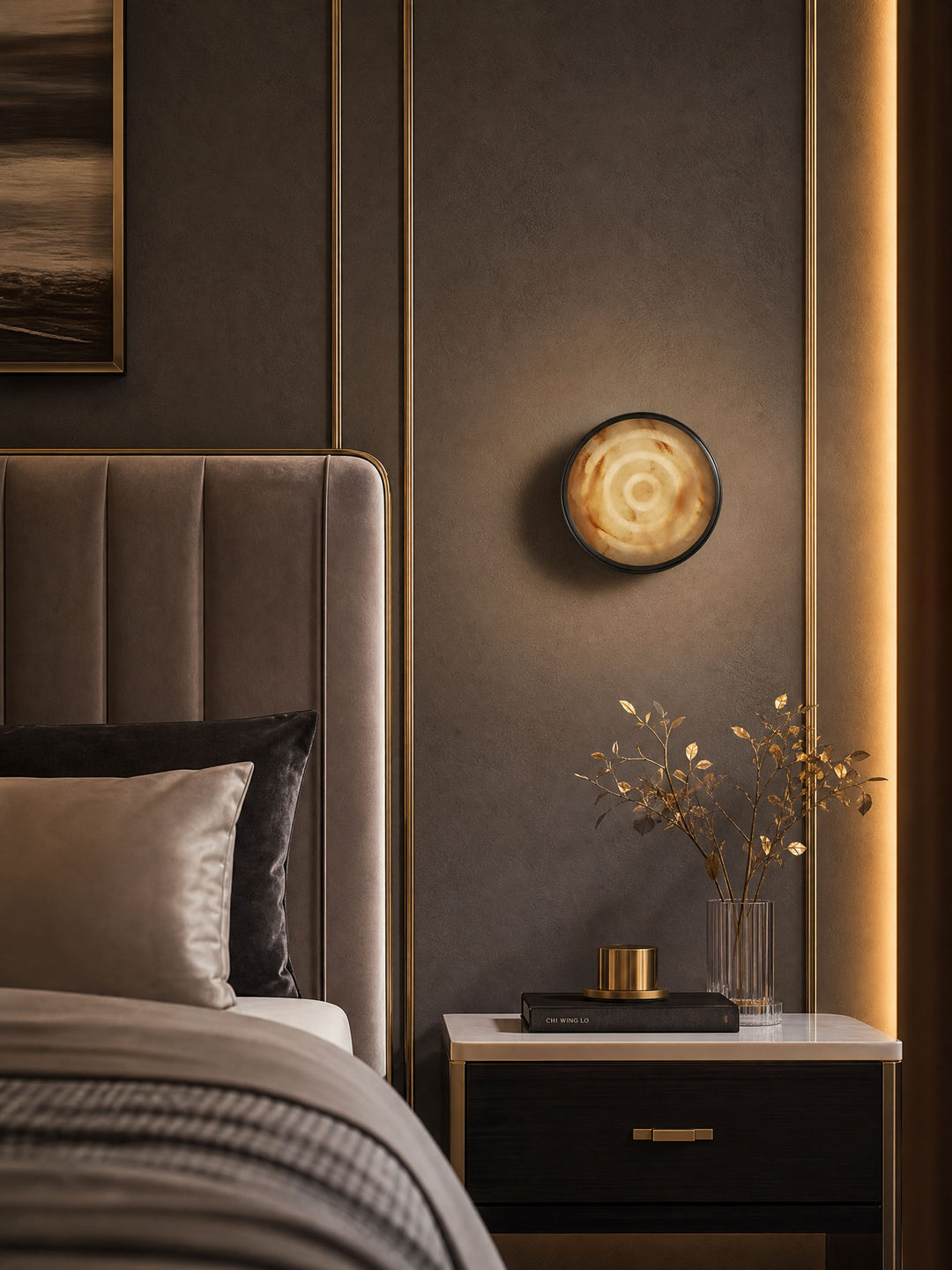 Orlina Stone Disc Wall Sconce