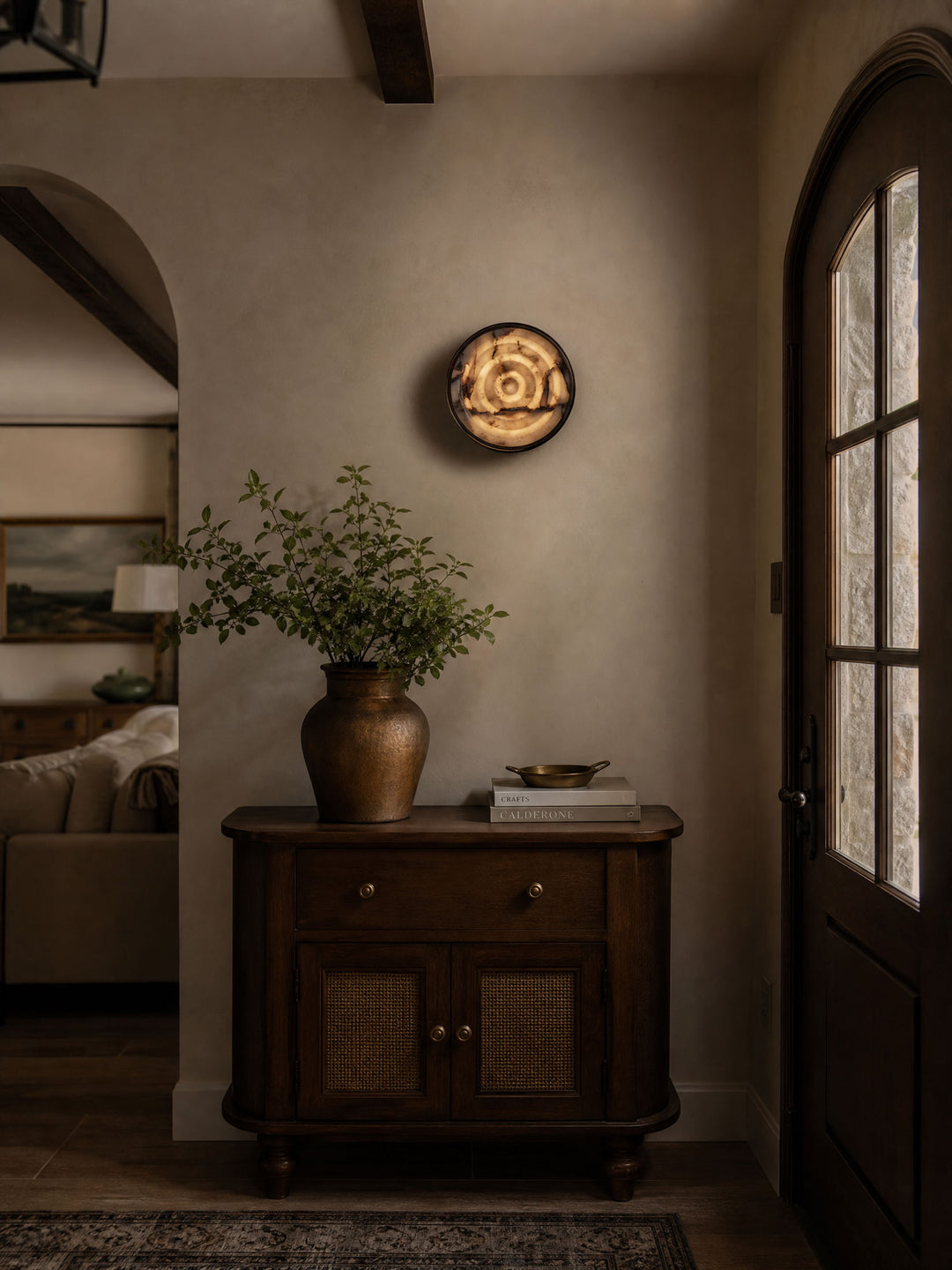 Orlina Stone Disc Wall Sconce