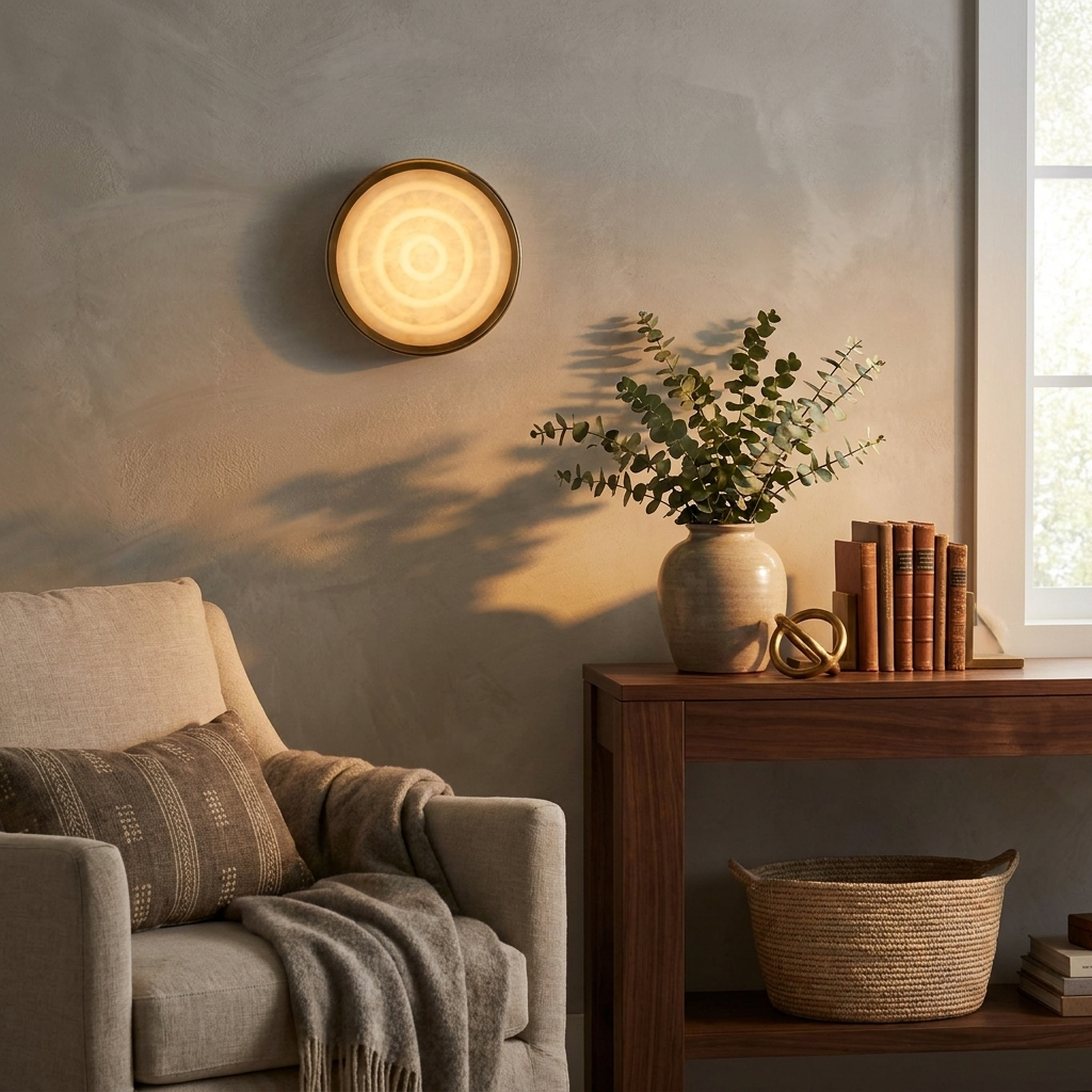 Orlina Stone Disc Wall Sconce