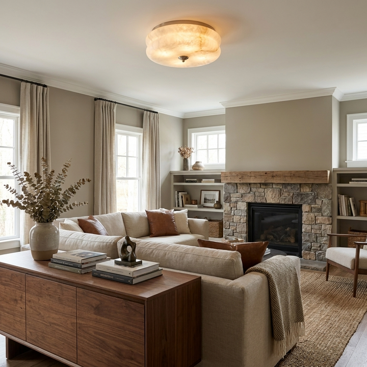 Orsay Alabaster Flush Mount