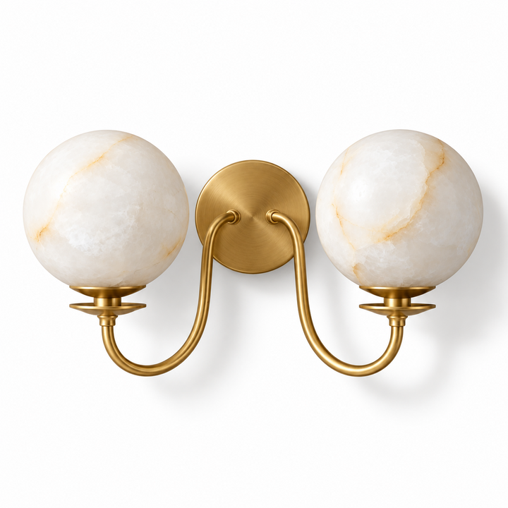 Orsella Double Alabaster Globe Wall Sconce