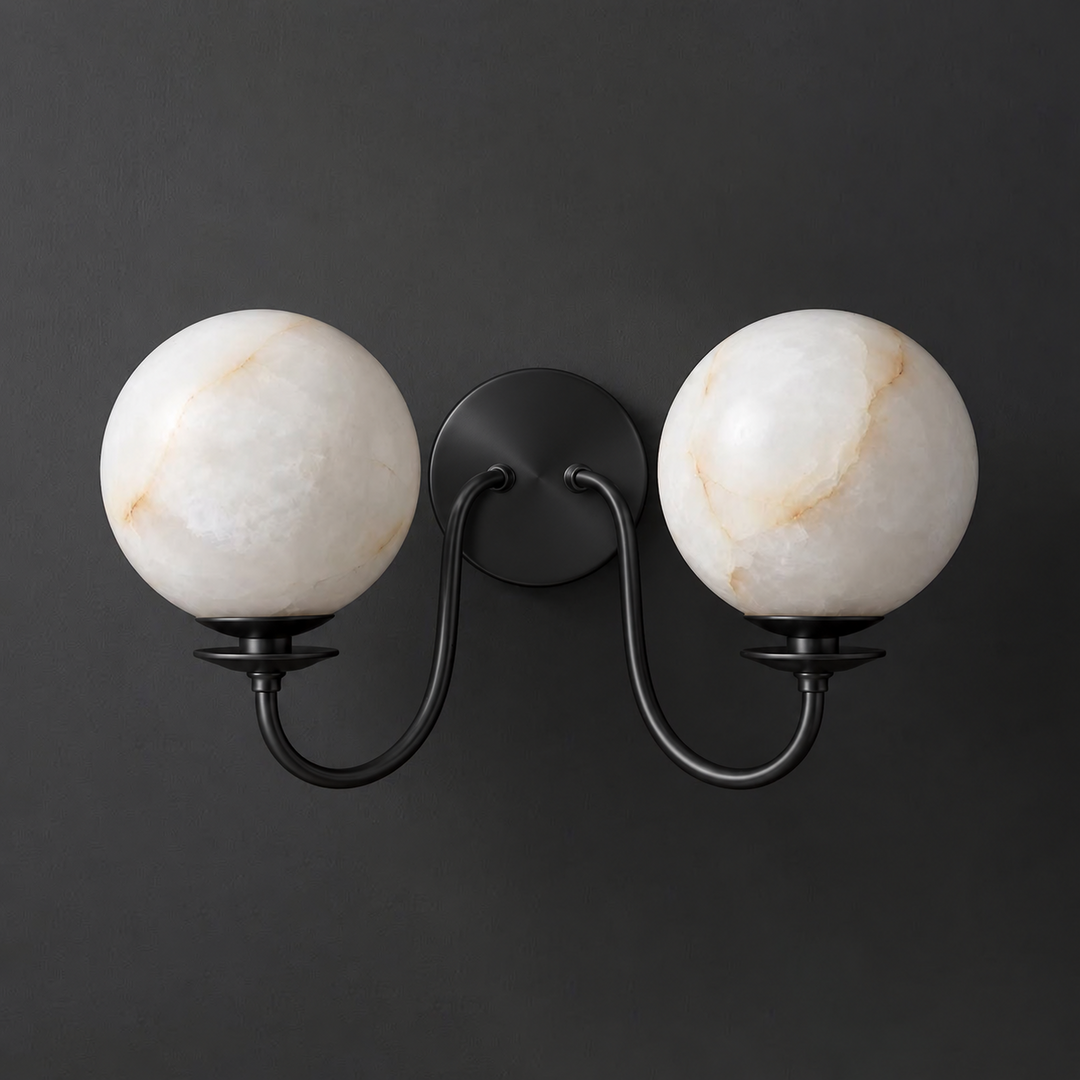 Orsella Double Alabaster Globe Wall Sconce
