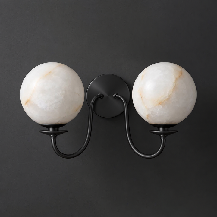 Orsella Double Alabaster Globe Wall Sconce
