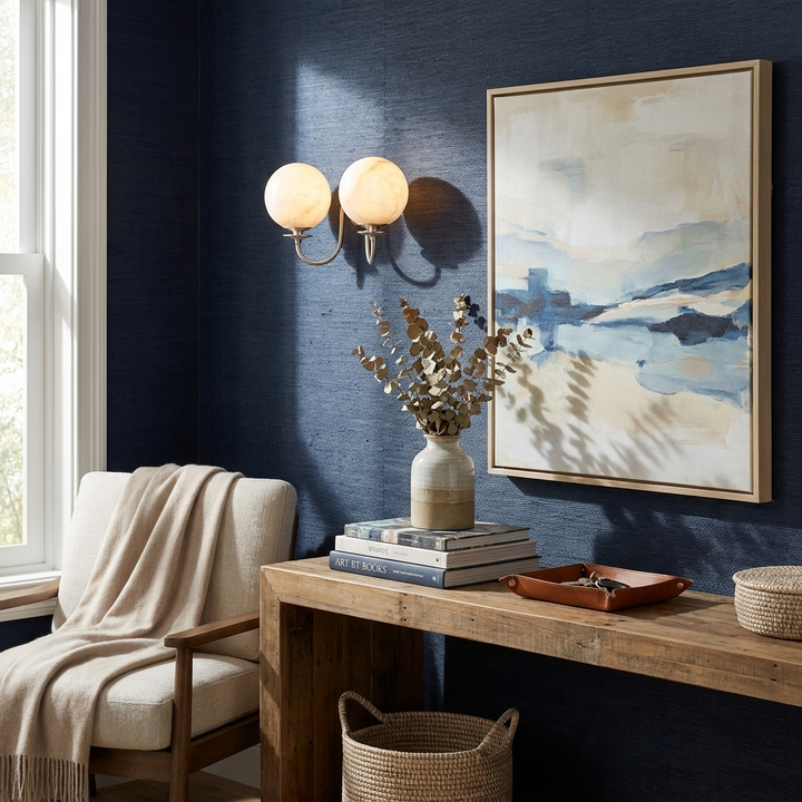 Orsella Double Alabaster Globe Wall Sconce
