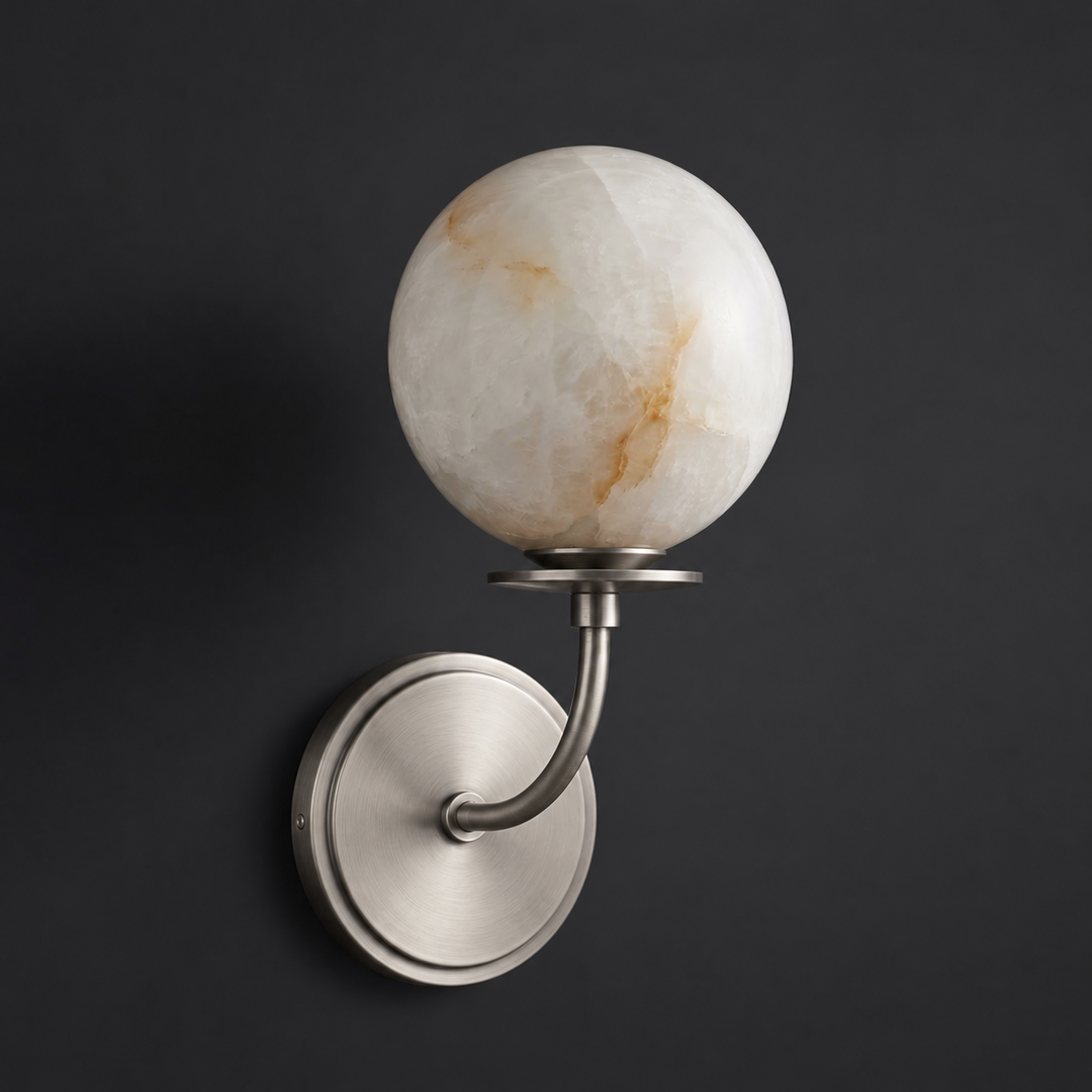 Orsella Single Alabaster Globe Wall Sconce