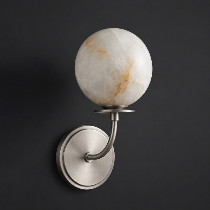Orsella Single Alabaster Globe Wall Sconce
