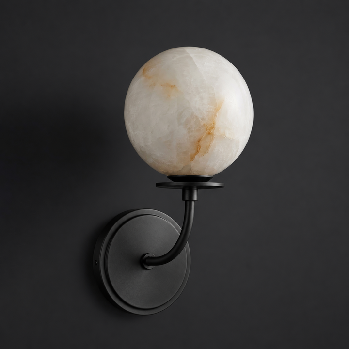 Orsella Single Alabaster Globe Wall Sconce