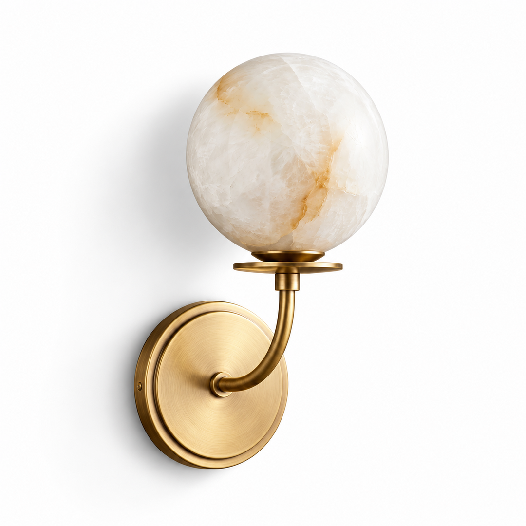Orsella Single Alabaster Globe Wall Sconce
