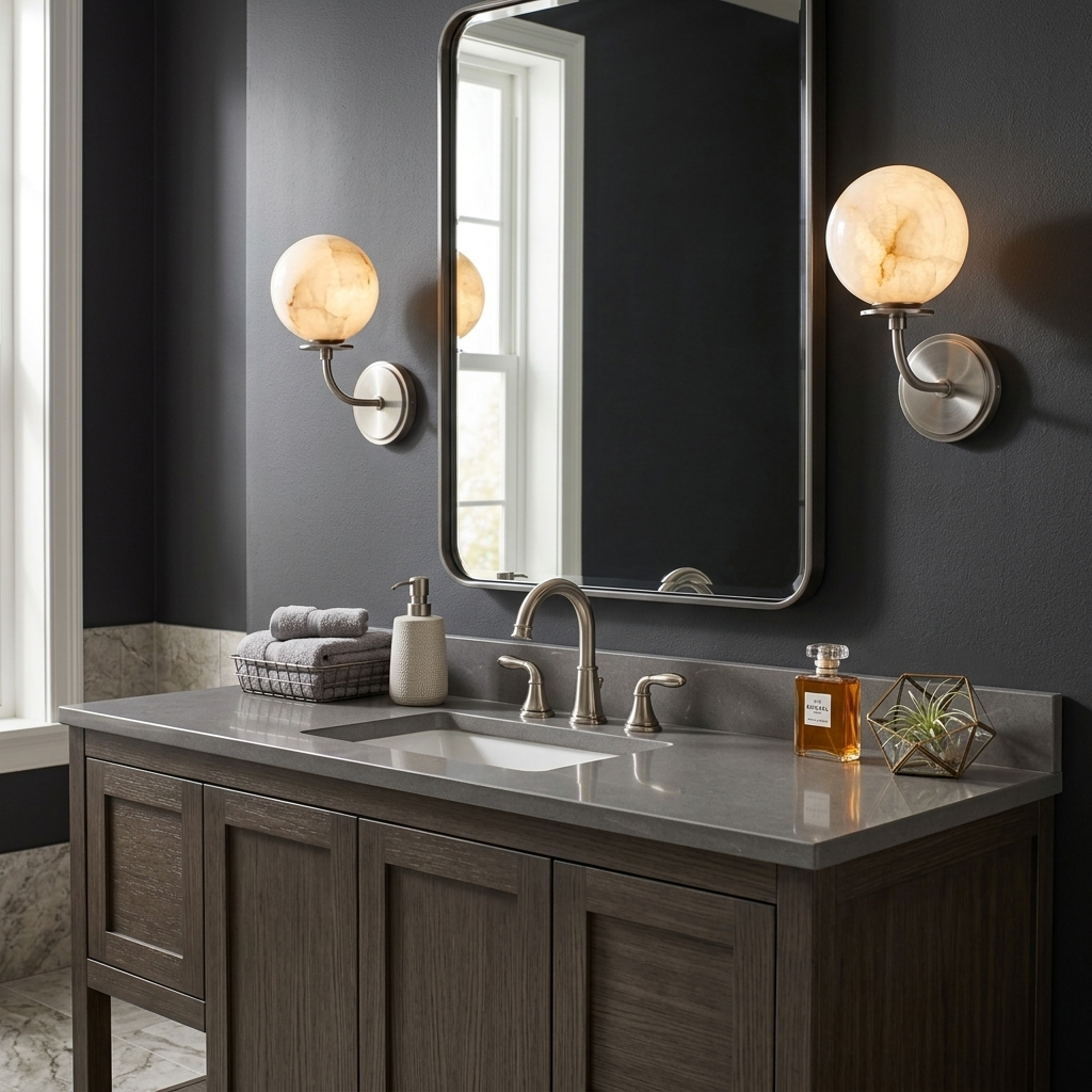 Orsella Single Alabaster Globe Wall Sconce