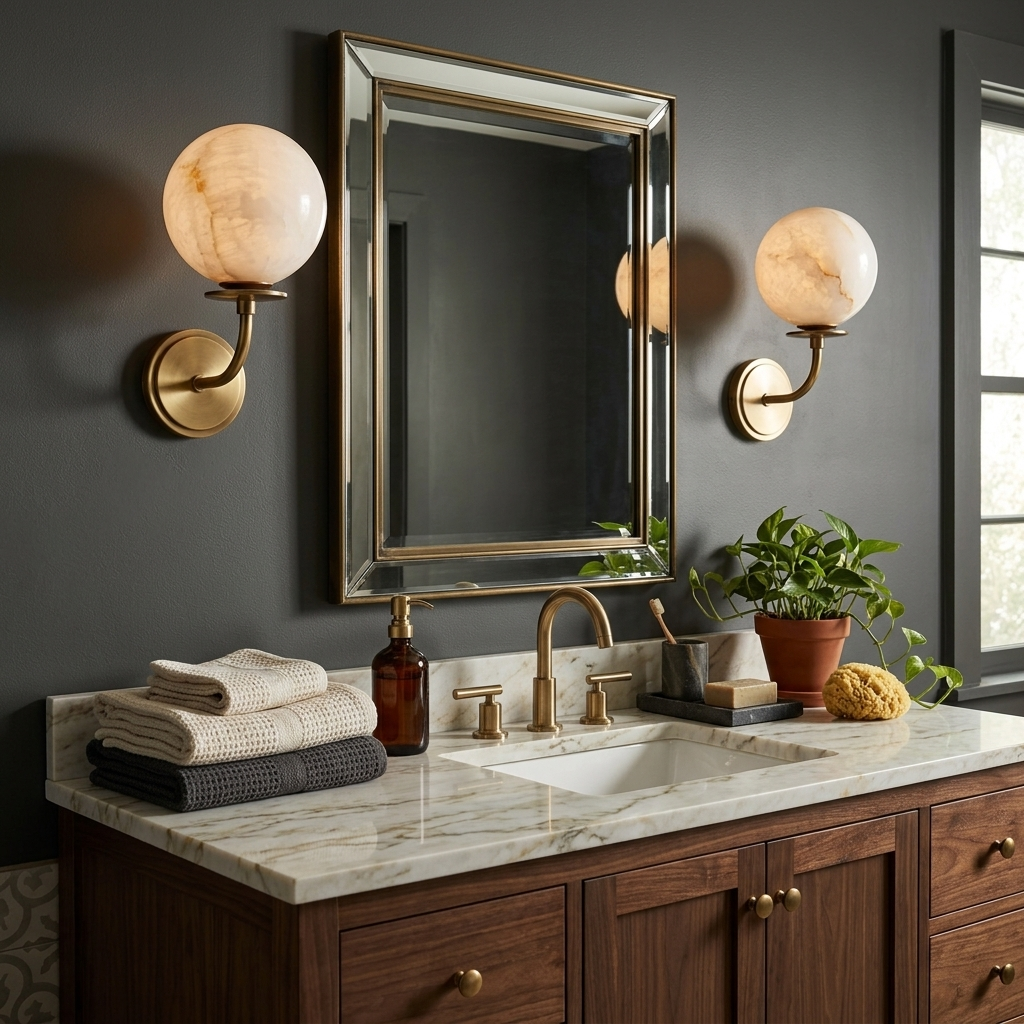 Orsella Single Alabaster Globe Wall Sconce