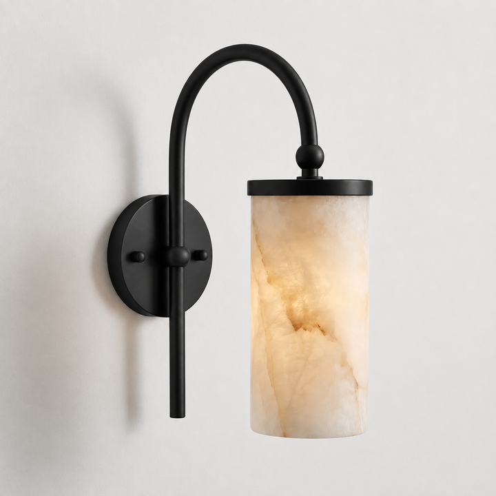 Orvella Alabaster Arc Wall Sconce