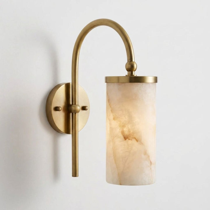Orvella Alabaster Arc Wall Sconce