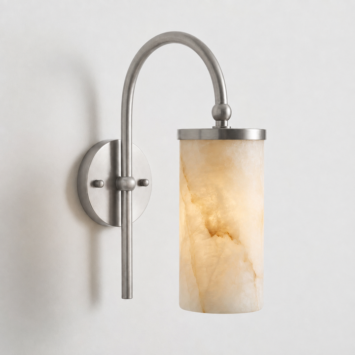 Orvella Alabaster Arc Wall Sconce
