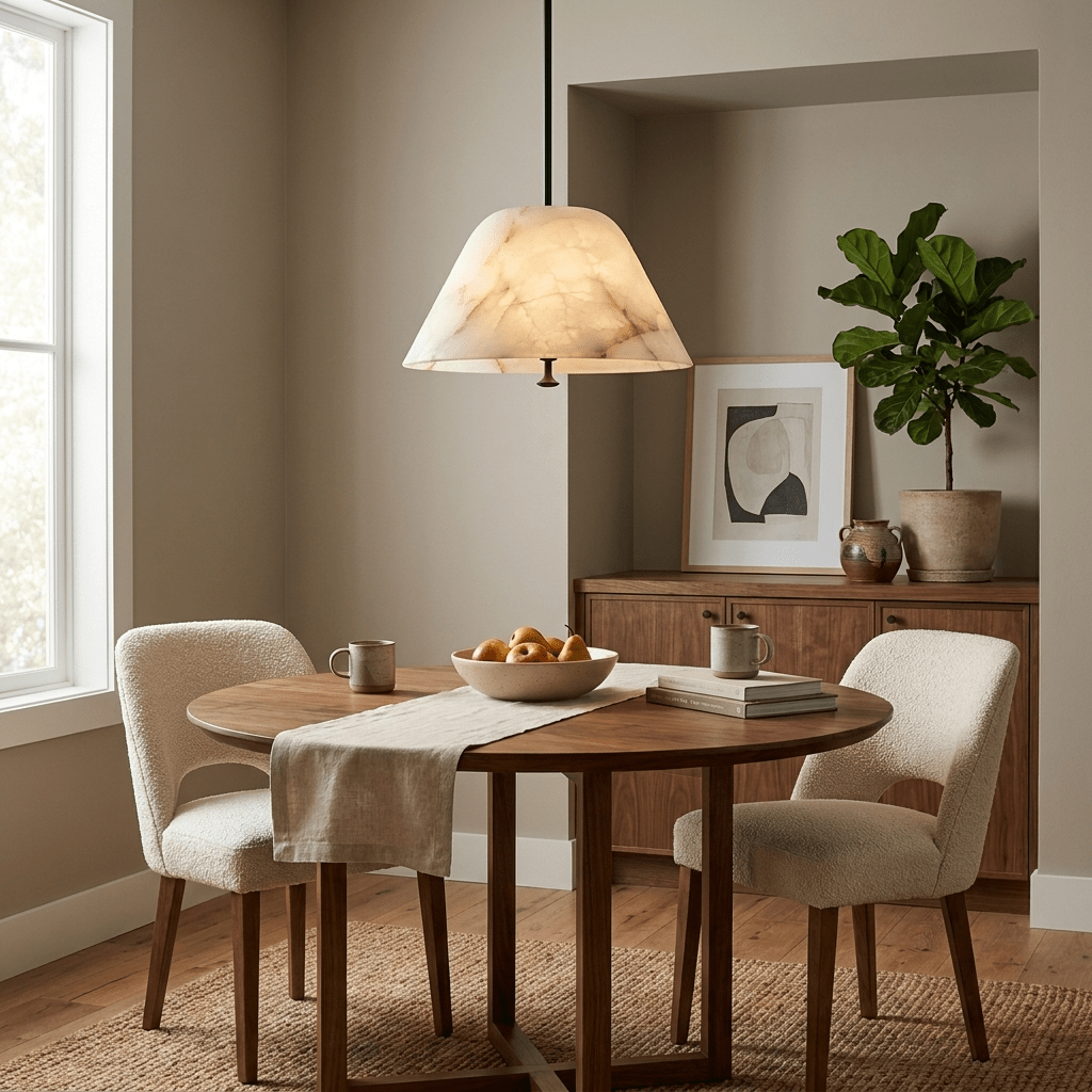 Orvella Alabaster Cone Pendant Light - Vakkerlight