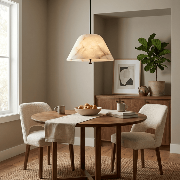 Orvella Alabaster Cone Pendant Light - Vakkerlight