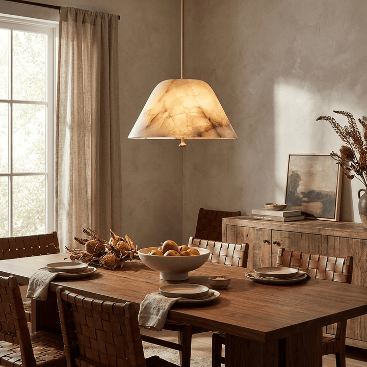Orvella Alabaster Cone Pendant Light - Vakkerlight