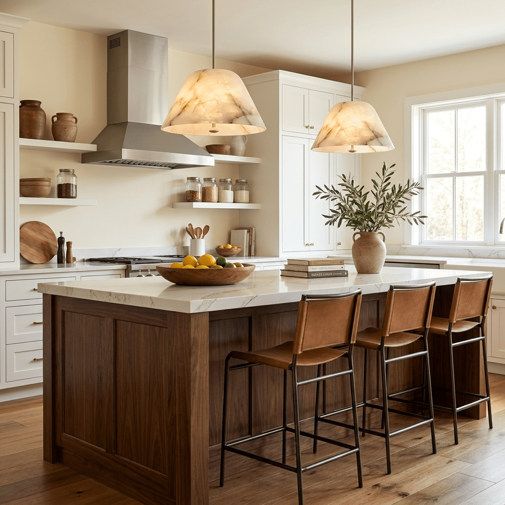 Orvella Alabaster Cone Pendant Light - Vakkerlight