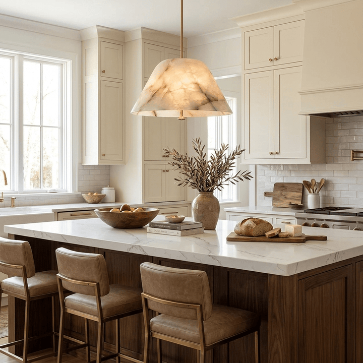 Orvella Alabaster Cone Pendant Light - Vakkerlight