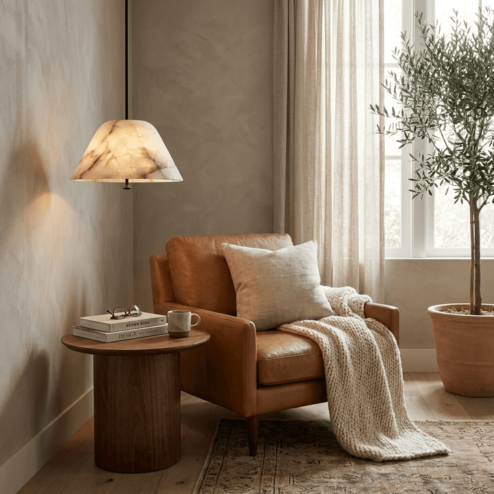 Orvella Alabaster Cone Pendant Light - Vakkerlight