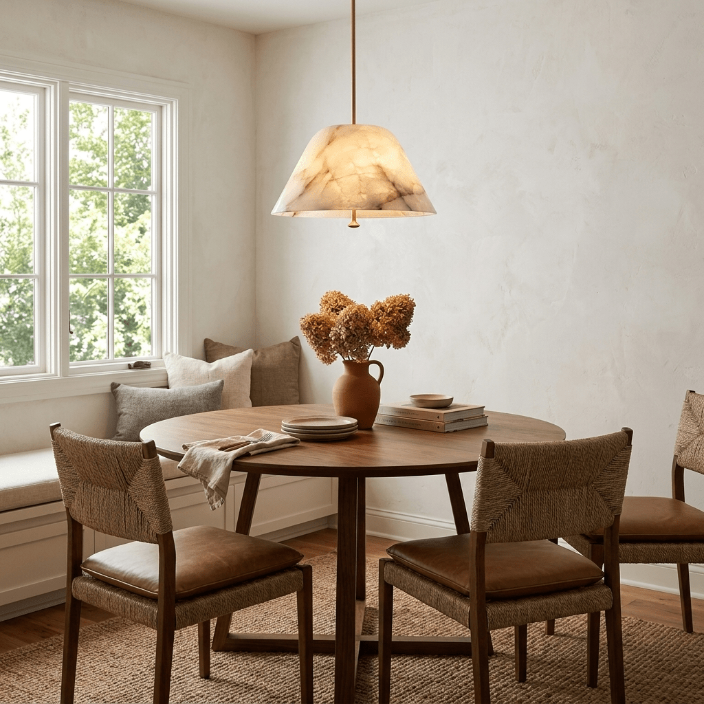 Orvella Alabaster Cone Pendant Light - Vakkerlight