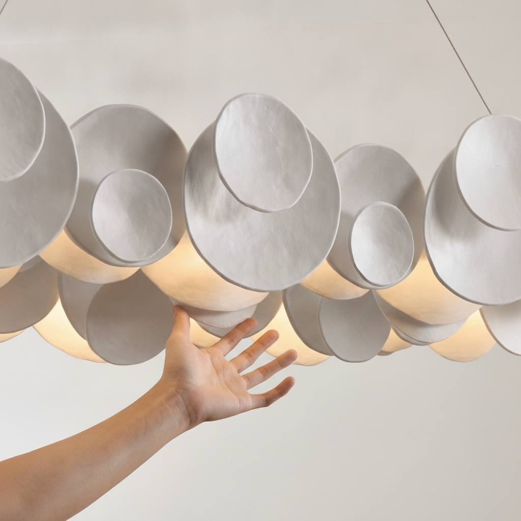 Orvella Plaster Disc Chandelier