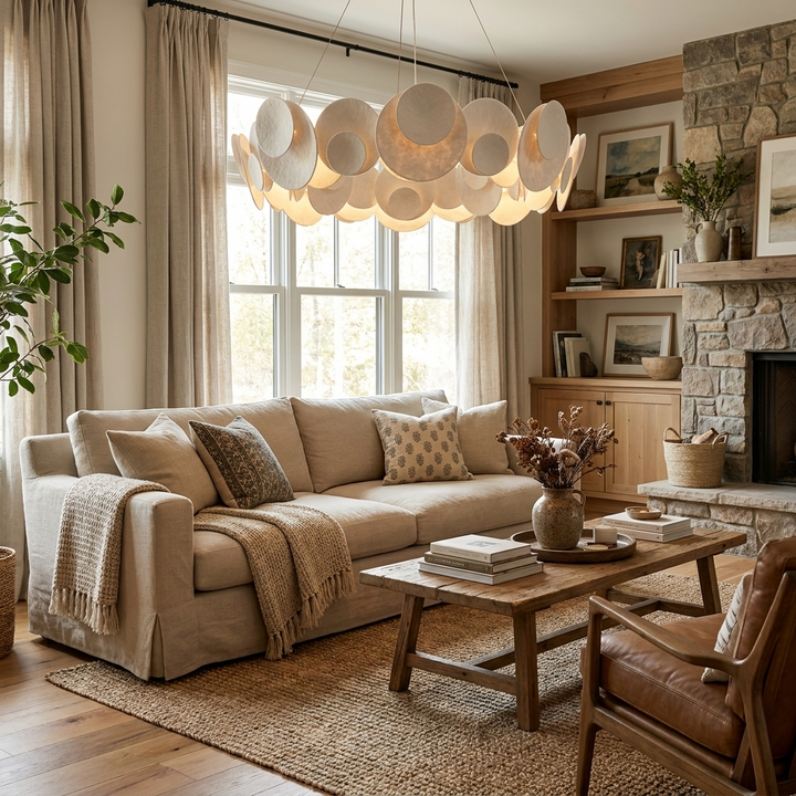 Orvella Plaster Disc Chandelier