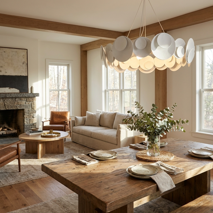 Orvella Plaster Disc Chandelier