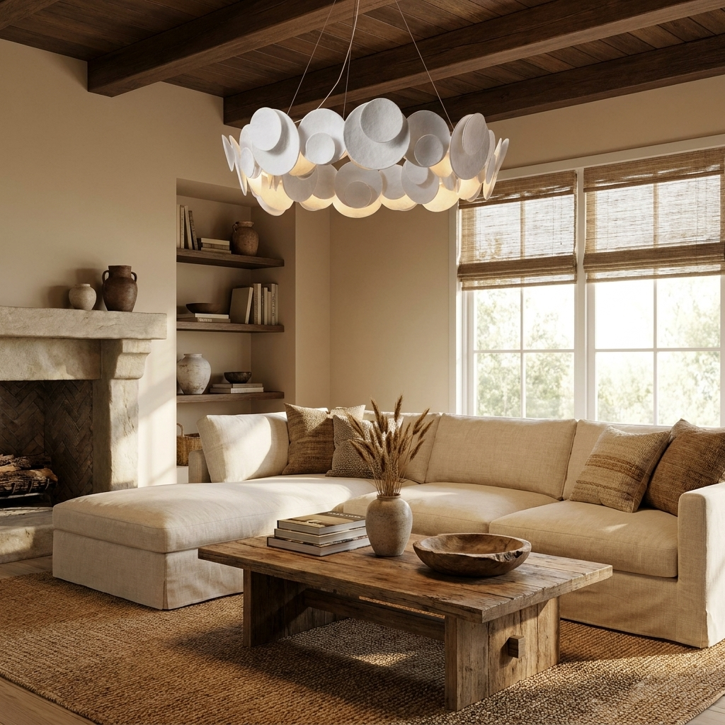 Orvella Plaster Disc Chandelier