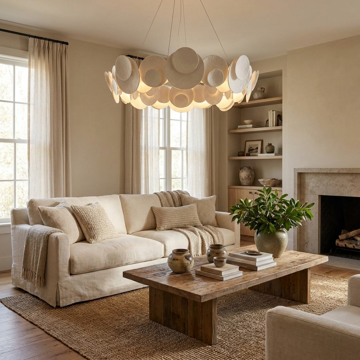 Orvella Plaster Disc Chandelier