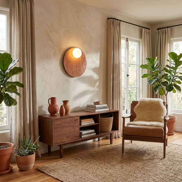 Orvella Stone Disc Wall Sconce
