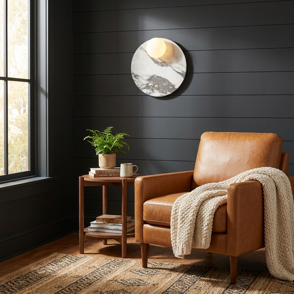 Orvella Stone Disc Wall Sconce