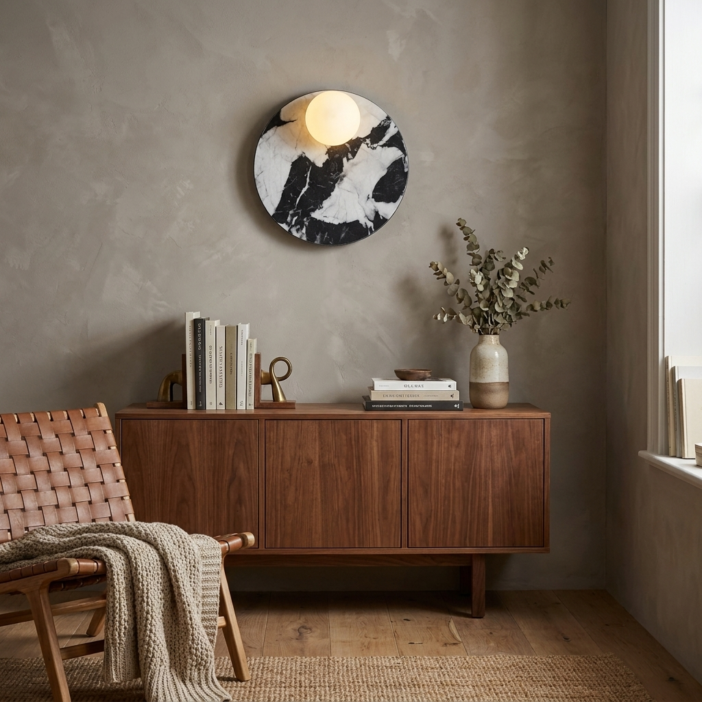 Orvella Stone Disc Wall Sconce