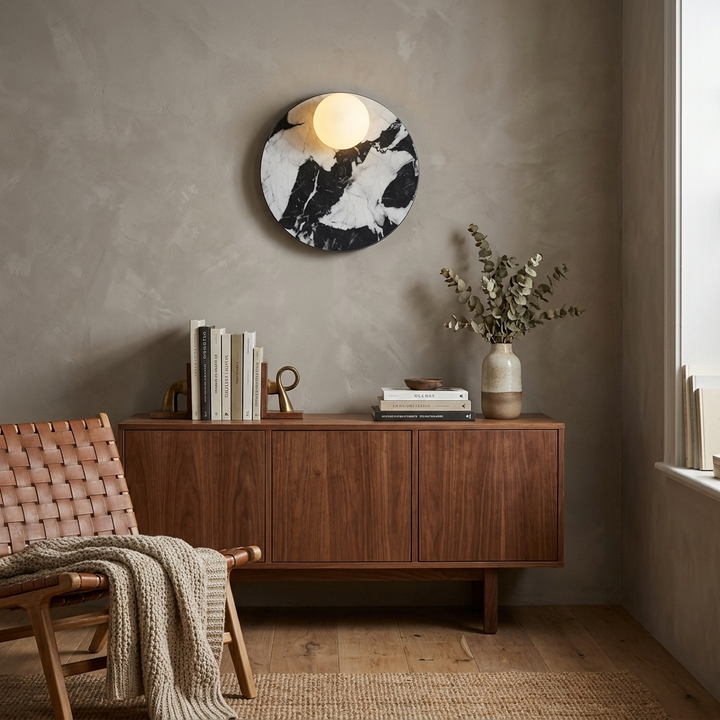 Orvella Stone Disc Wall Sconce