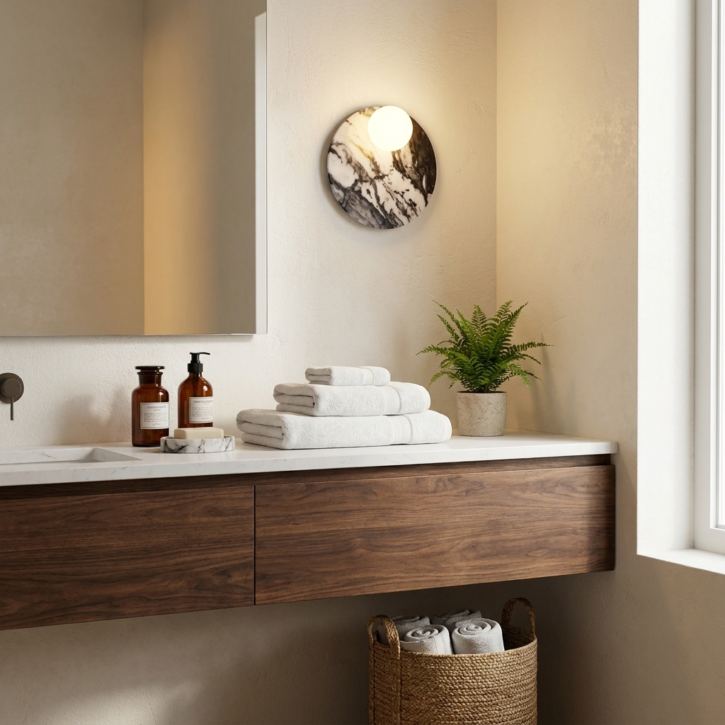 Orvella Stone Disc Wall Sconce